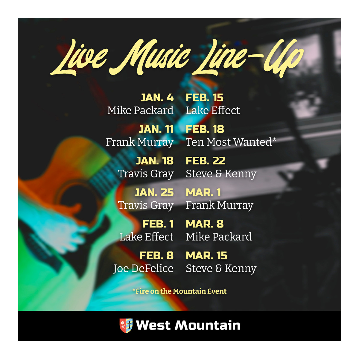 West Mountain Music Lineup