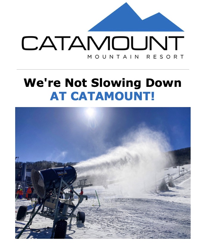 Catamount News - logo/snowmaking machine