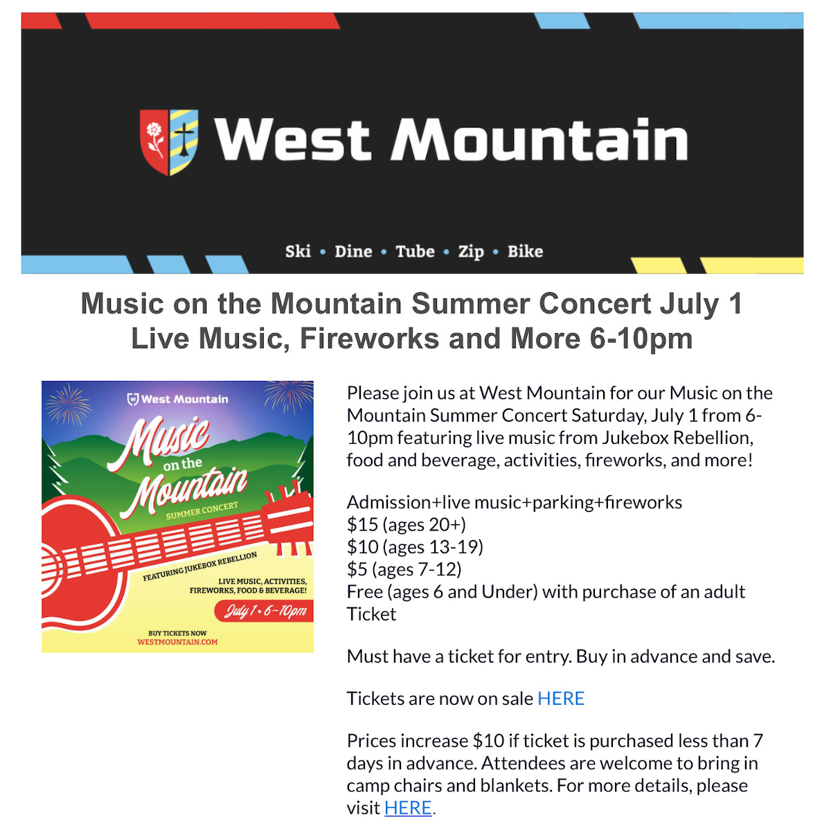 West Mountain Music on the Mountain Info
