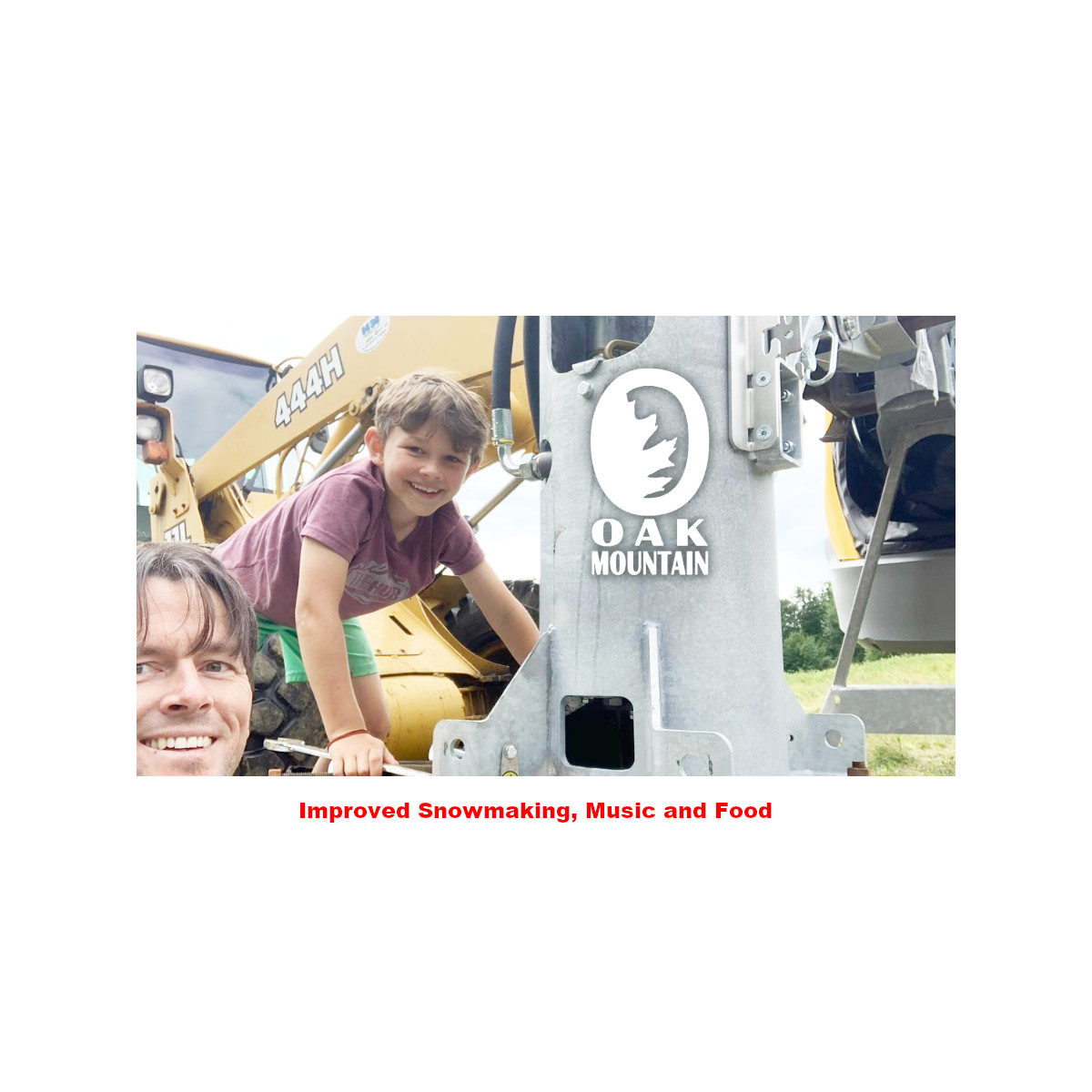 Oak Mountain Owner Matt O'Brien and Son with new Snow Maker Machine