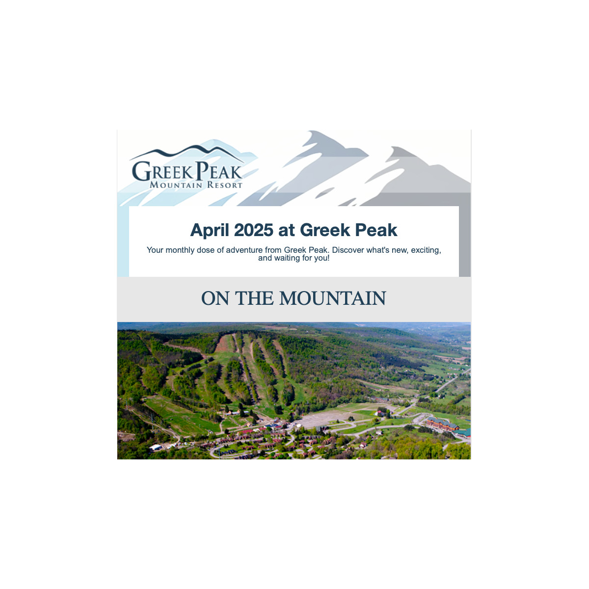 Greek Peak Header and Mountain Image