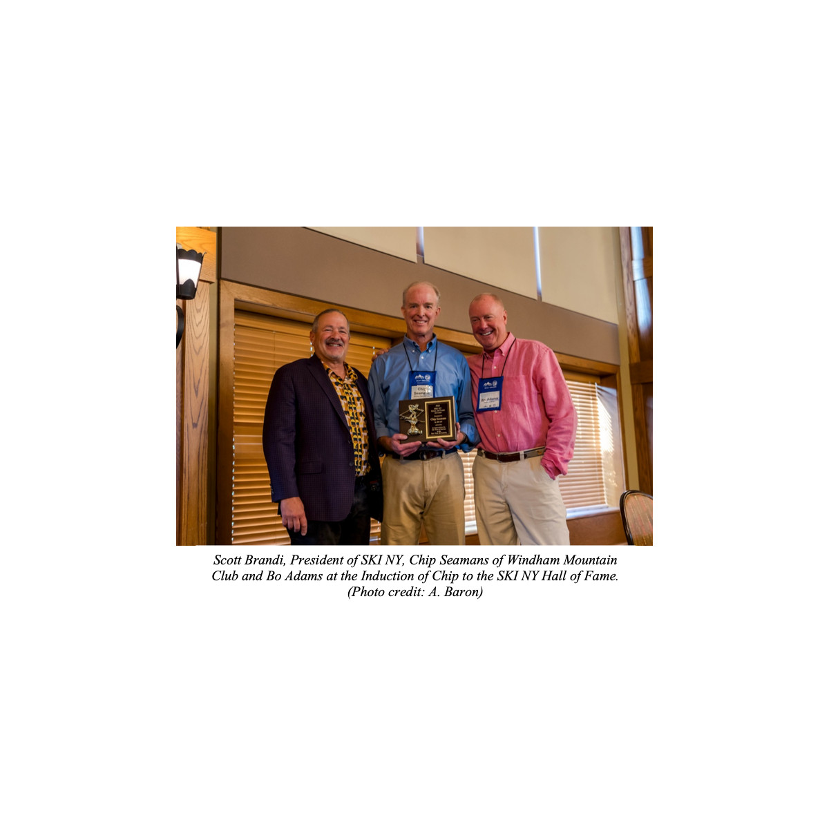 Chip Seamans receives the SKI NY Hall of Fame Award