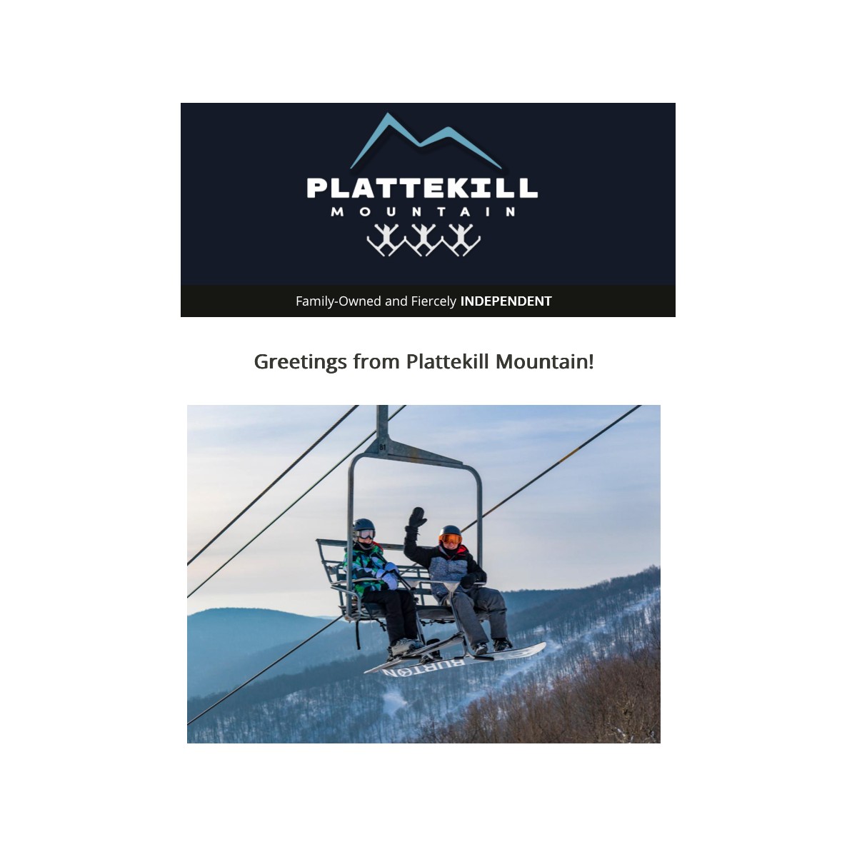 Snowboarders on lift at Plattekill