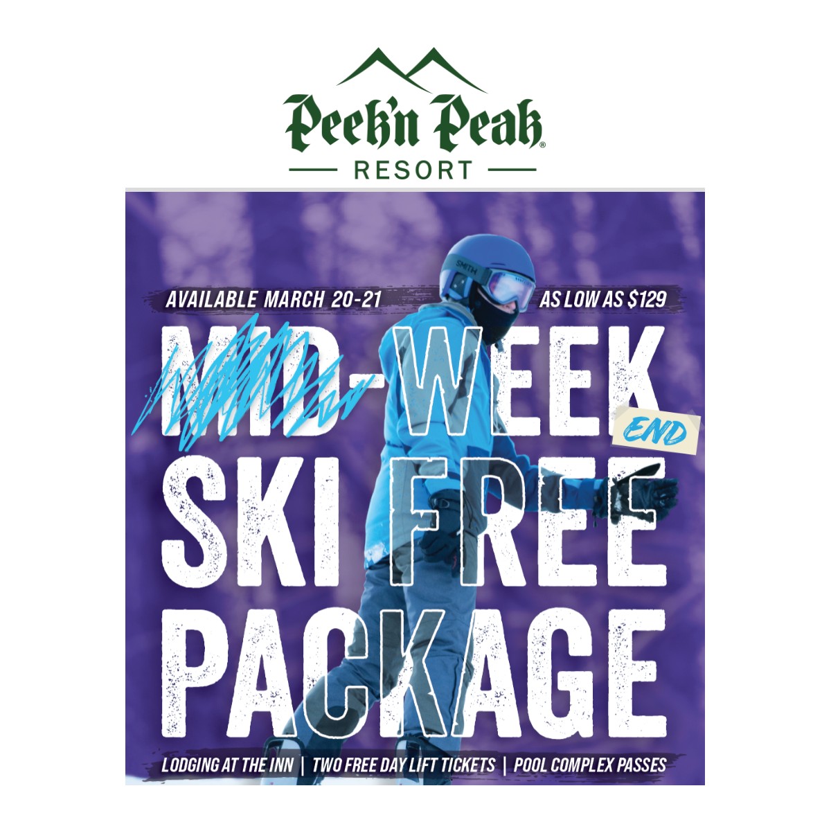 Peek 'n Peak Resort Weekend Ski Free Package