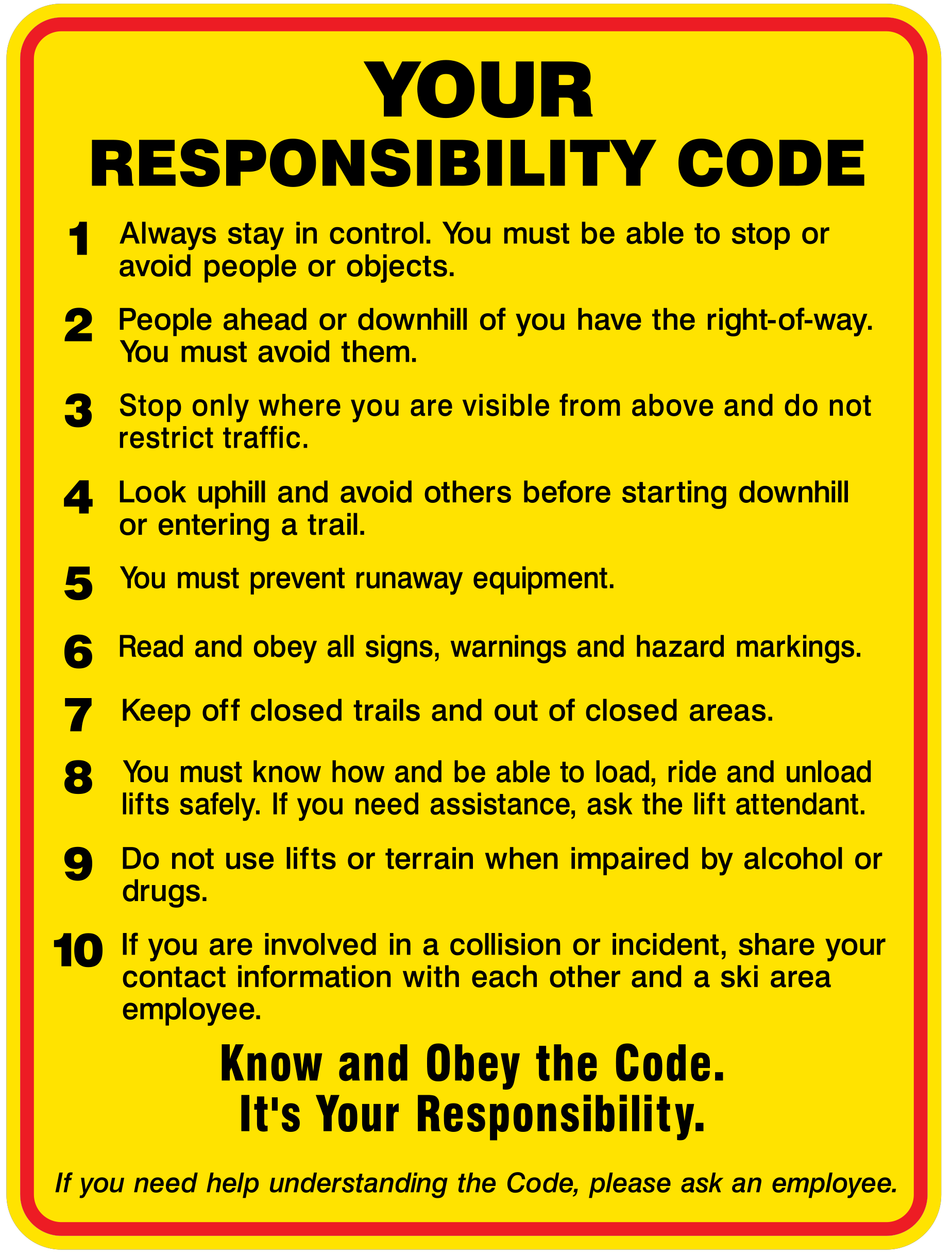Your Responsibility Code