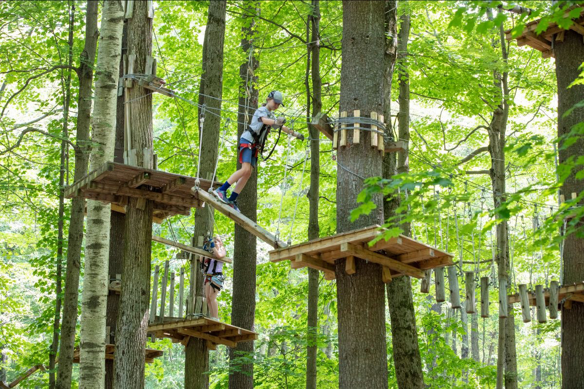 Catamount Aerial Adventure Park - Person climbing