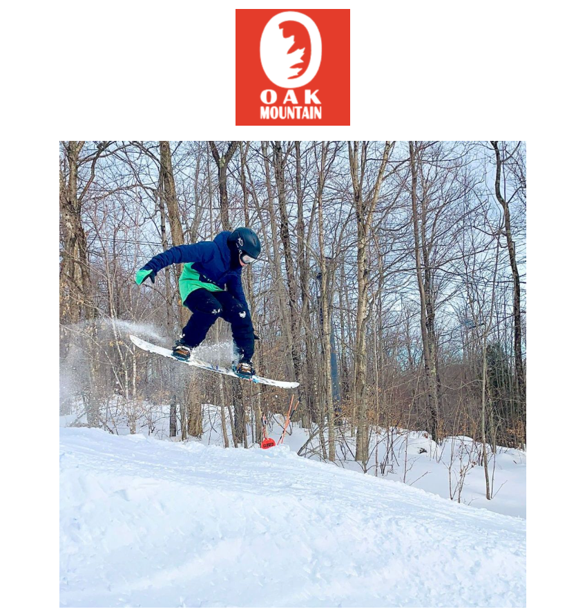 Oak Mountain Logo and Snowboarder