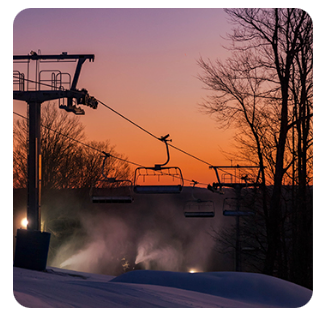 Chairlift at Sunset