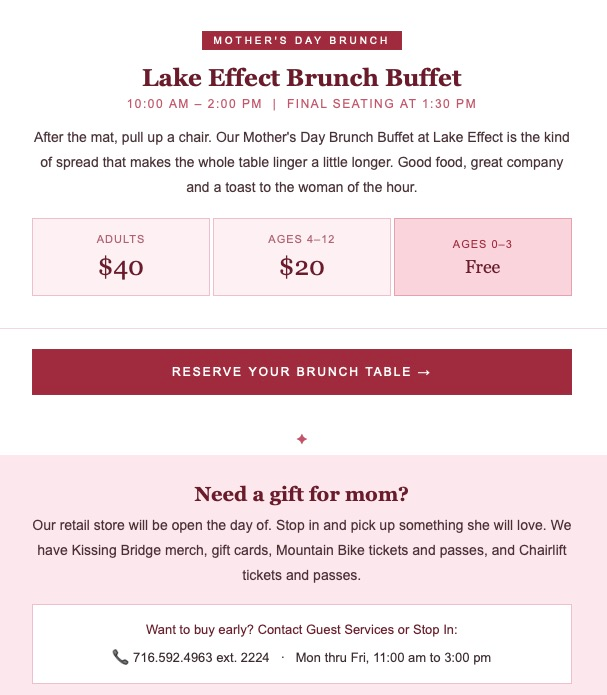 Lake Effect Brunch Buffet