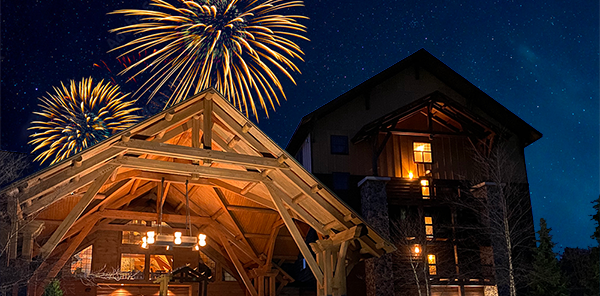 Fireworks over Hope Lake Lodge