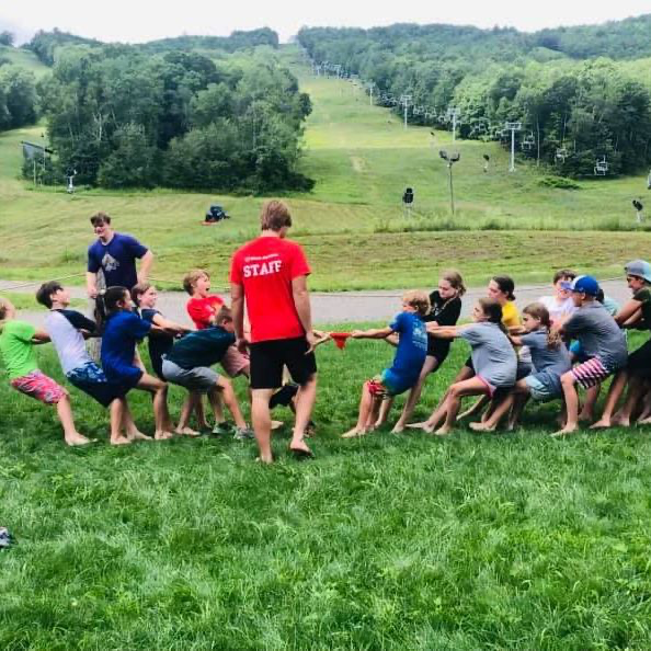Kids playing tug of war