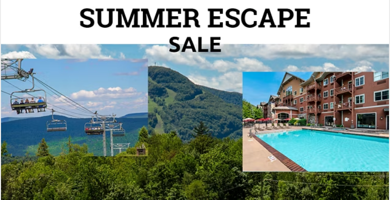 Summer Escape Sale Image with Lift Ride, mountain and Kaatskill Mountain Club