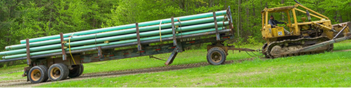 Snowmaking Pipe on Trailer