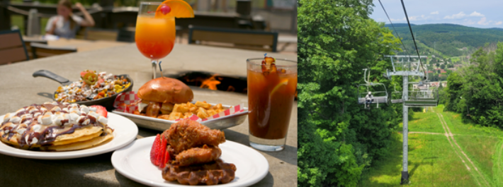 Food and Views from the lift