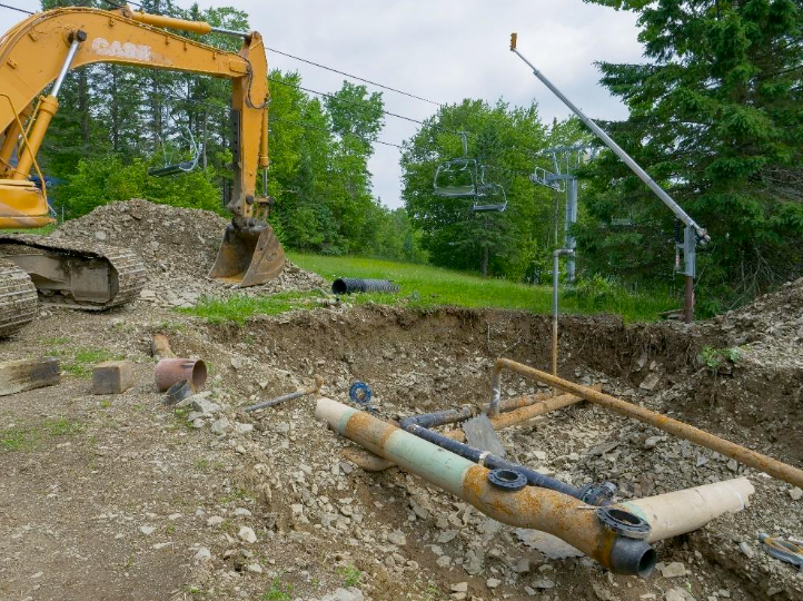 Greek Peak Snowmaking pipe installation
