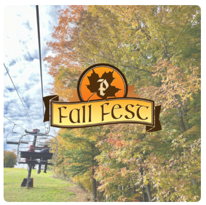 Fall Fest graphic with lift chair and pretty leaves