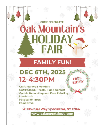 Oak Mountain Holiday Fair December 6