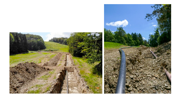 Brand new snowmaking capacity has been added to East Meadow, Zephyr, and the top of Epicurus (pictured below, Epicurus and Zephyr)
