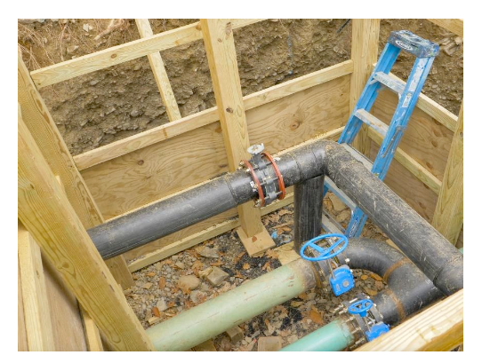 Two brand new valve huts, one at the top of Elysian Fields and one at the intersection of Epicurus and Zephyr (one pictured below)