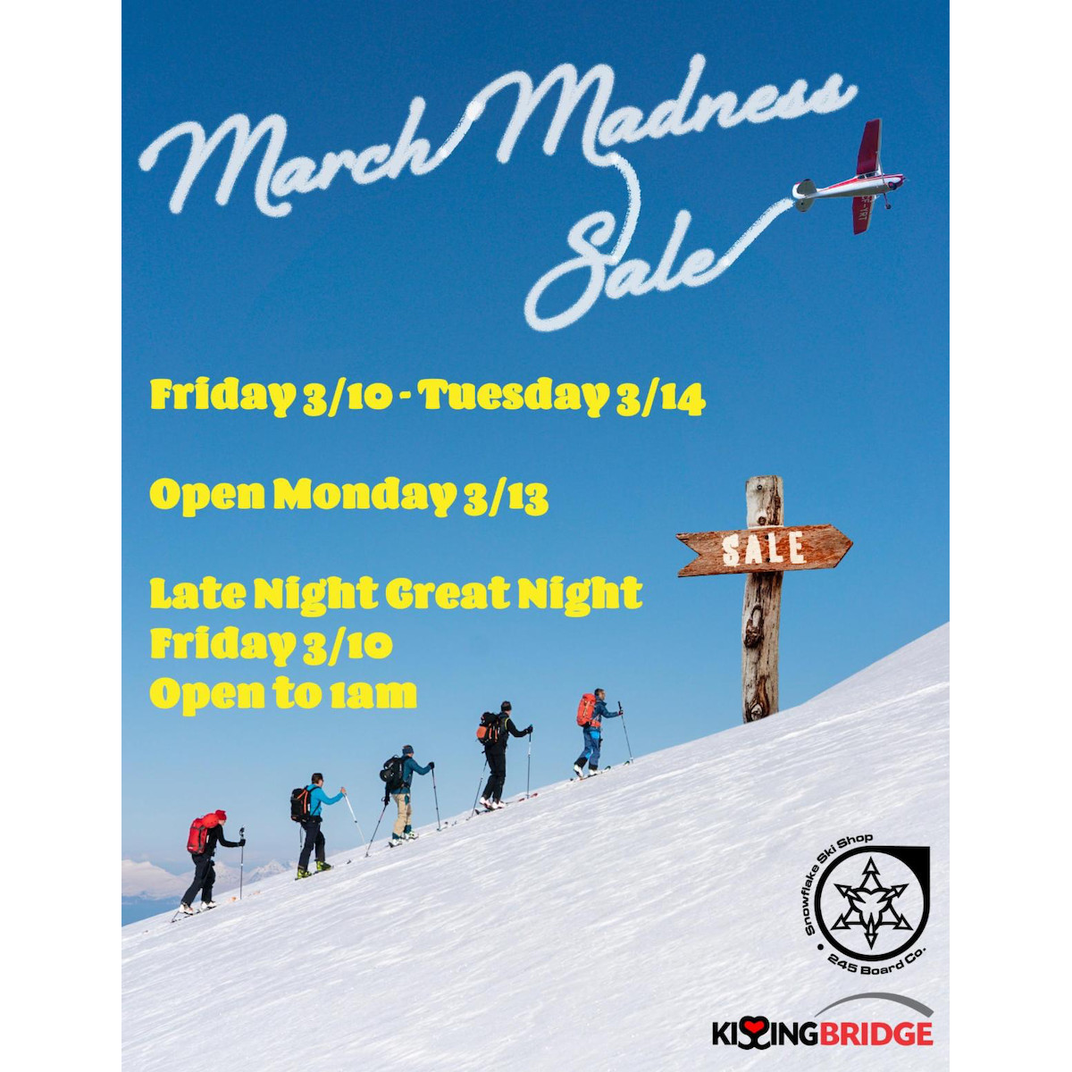 Kissing Bridge March Madness Sale