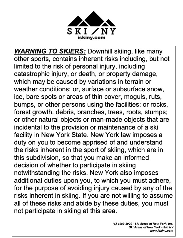 Warning to Skiers