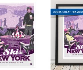 Two skiing posters