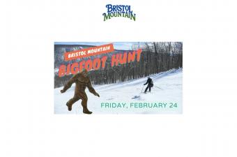Bigfoot at Bristol Mountain with skier February 24th