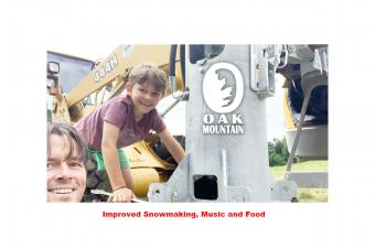 Oak Mountain Owner Matt O'Brien and Son with new Snow Maker Machine