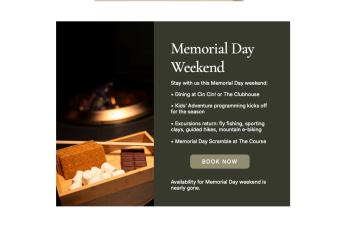 Memorial Day Weekend Info