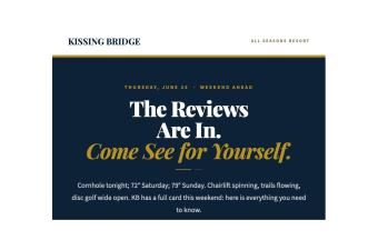 Kissing Bridge The Reviews are In