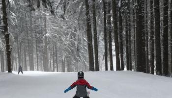 Little boy skiing 