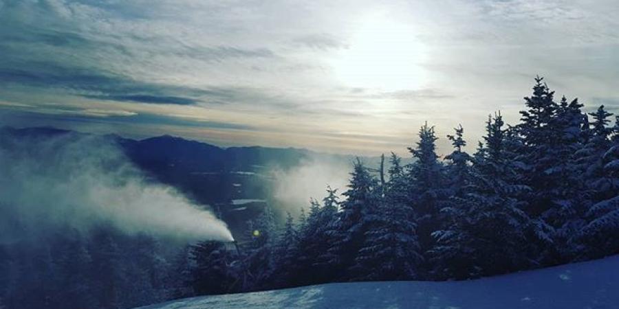 Snowy Trail with clouds