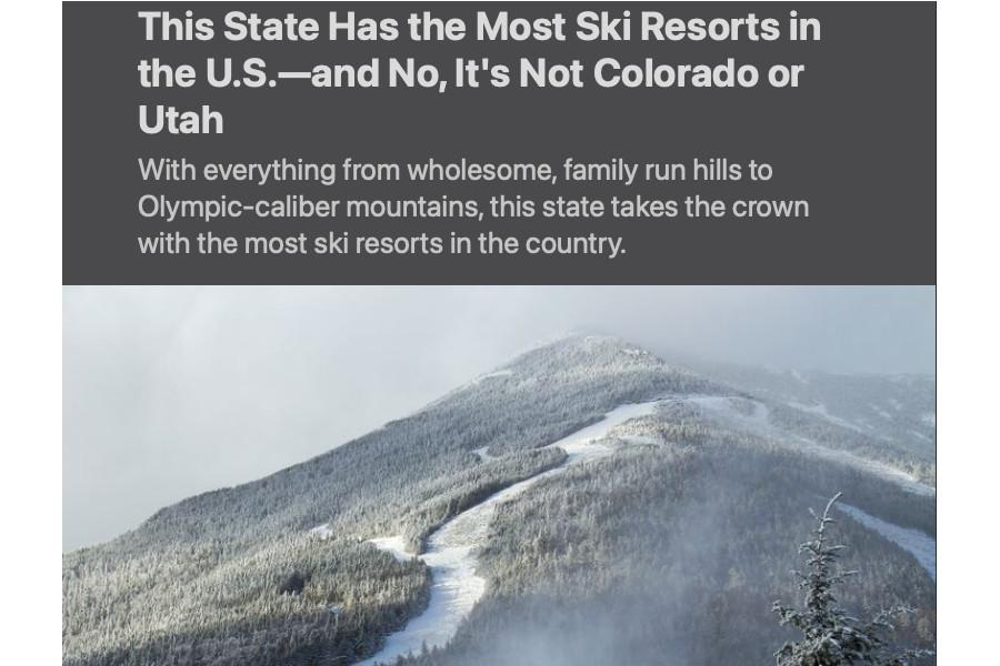 Whiteface Mountain with title of article